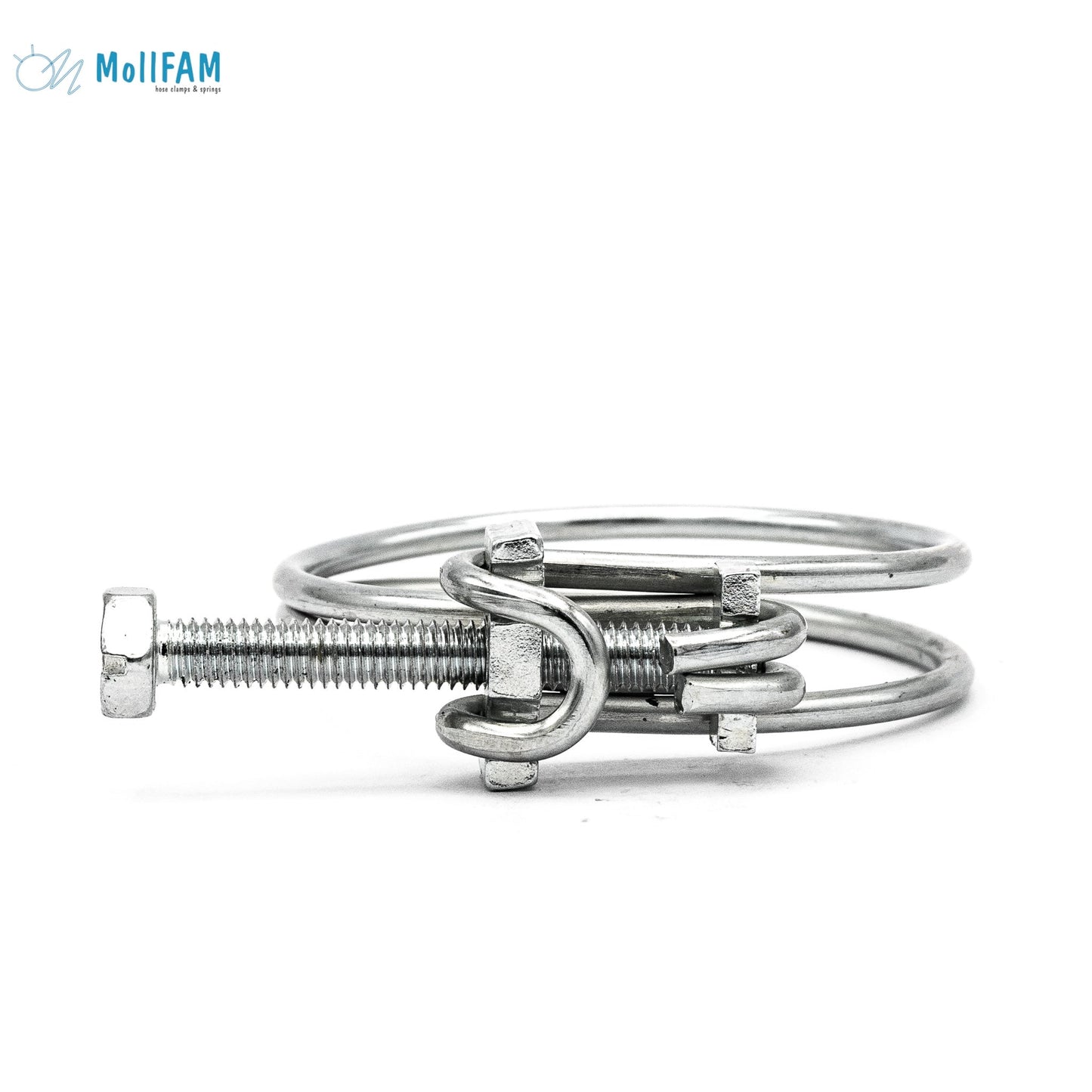 Mollfam | Double Wire Screw Hose Clamp | W1 Zinc Plated Steel | Suitable for Spiral Hose 9.5mm - 12.0mm (0.37-0.47in) - HCL Fasteners EU - Image 4