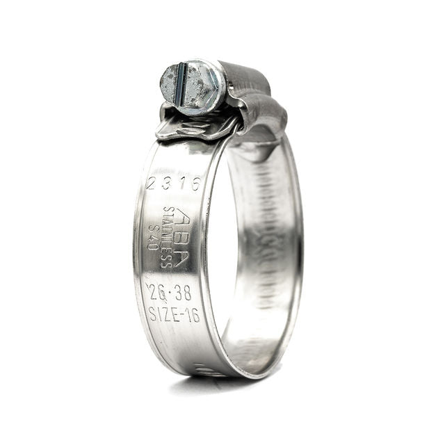 ABA | Original Worm Drive Hose Clip | 12mm Band Width | W4 304 Stainless Steel 15.0mm - 24.0mm (0.59-0.94in) - HCL Fasteners EU - Image 1