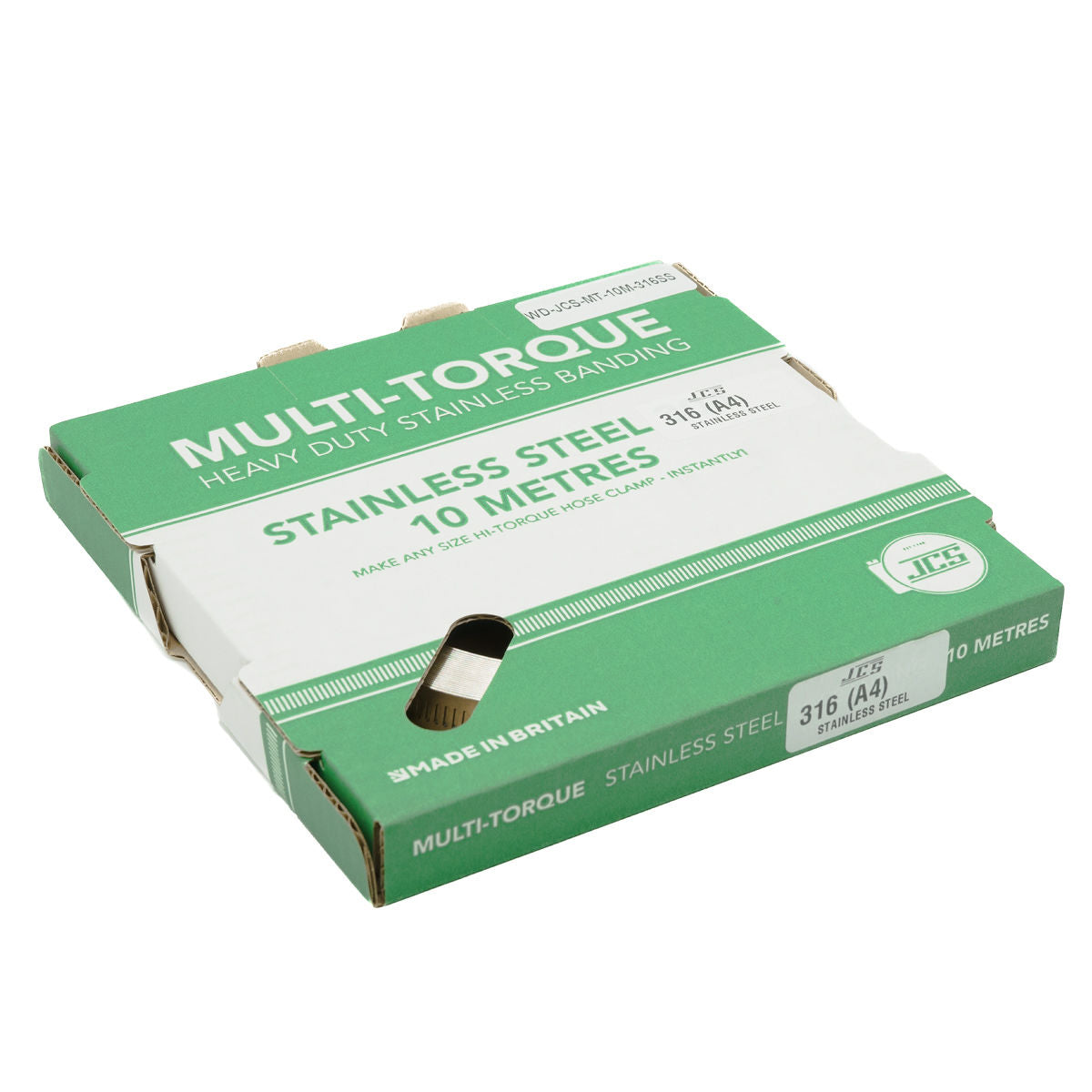 JCS | KIT de abrazaderas de manguera de tornillo sin fin «Multi-Torque» para montaje propio | Ancho de banda: 16 mm | Acero inoxidable 316SS W5 | Apto para aplicaciones náuticas | Carrete de 10 m (30 FT) | HCL Fasteners EU | Imagen 2