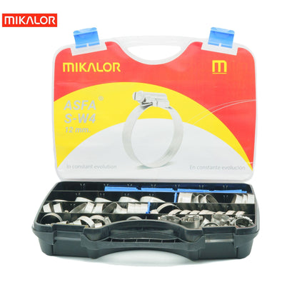 Mikalor | ASFA-S Worm Drive Hose Clamp Assortment Kit | 12mm Band Width | W4 304 Stainless Steel | 73 pcs 3503251 - HCL Fasteners EU - Image 2