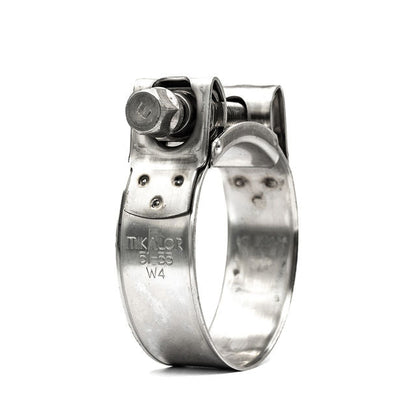 Mikalor | SUPRA Heavy Duty Hose Clamp | Bolt & Barrel Construction | W4 304 Stainless Steel 17.0mm - 19.0mm (0.67-0.75in) - HCL Fasteners EU - Image 1