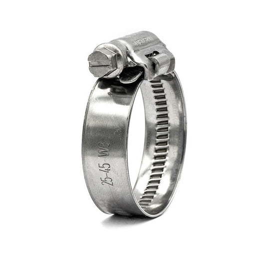 Mikalor | ASFA Schneckenantrieb Schlauchschellen  mit hohem DrehmomentSchlauchschellen  16 mm breit | W3 | 430SS-Band und 304SS-Schraube 25,0 mm – 45,0 mm (0,98–1,77 Zoll) – HCL Verbindungselemente – Bild 1