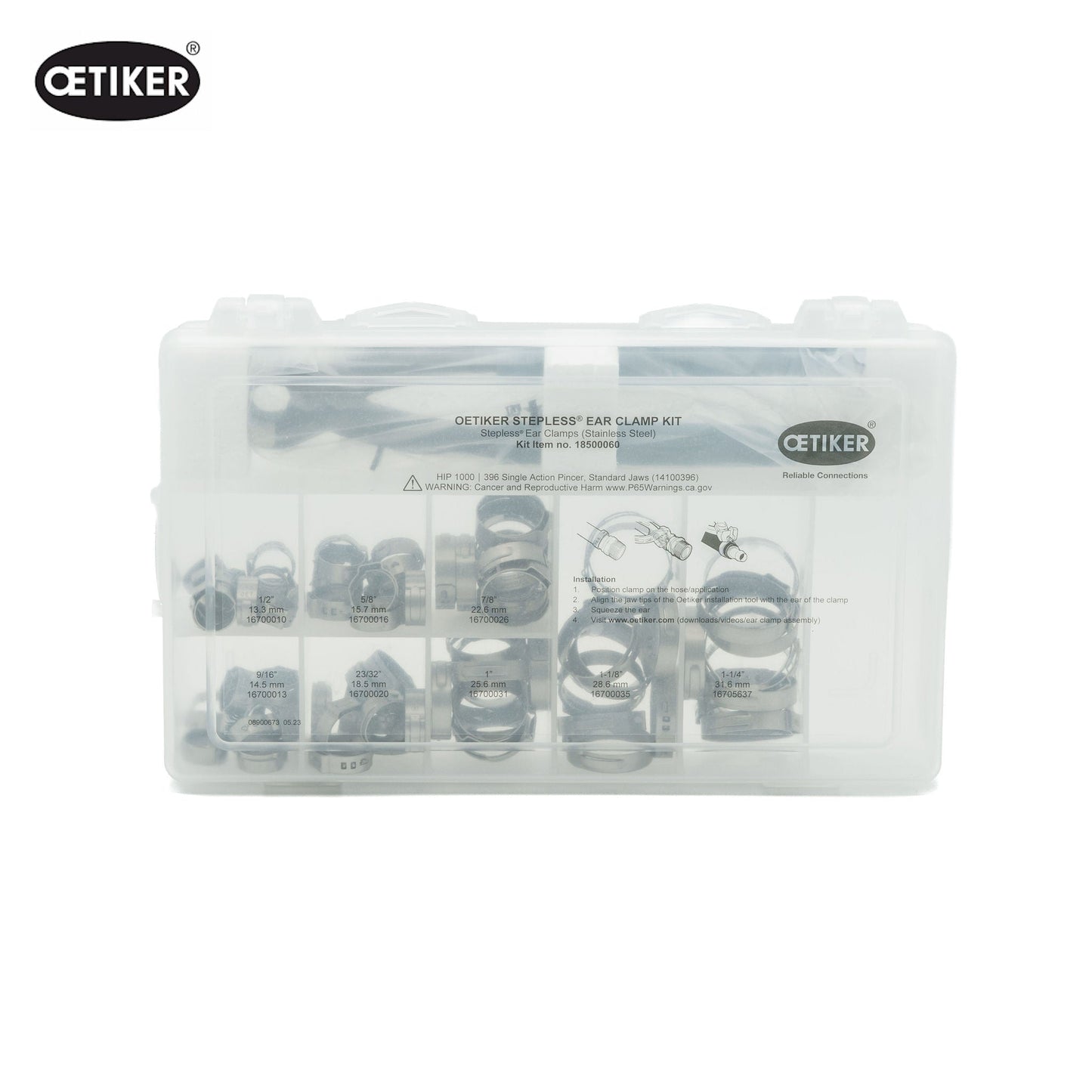 Oetiker | Stepless Ear Hose Clamp Assortment Kit | W4 304 Stainless Steel | 81 pcs 18500060 - HCL Fasteners EU - Image 2