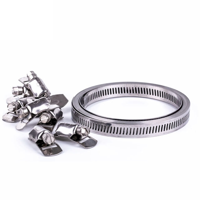 HCL | Worm Drive Hose Clamp DIY Kit | 14mm Perforated Band Width | W2 Material | 430SS Band Reel (Part of Kit) FC4010 - HCL Fasteners EU - Image 1