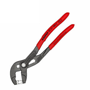 Knipex | Alicates para abrazaderas de manguera | Adecuados para abrazaderas de manguera metálicas de encaje a presión (Cobra, Clic) | Longitud 180 mm