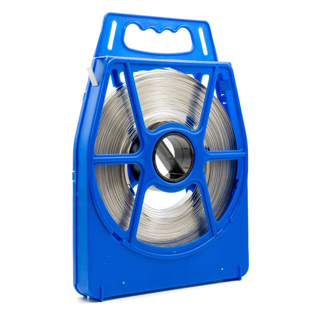 Band-It | Steel Banding Coloured Dispenser Reels | 201 Stainless Steel | Various Widths 9.52mm (0.37in) / 30.5m Reel - Yellow - HCL Fasteners EU - Image 1