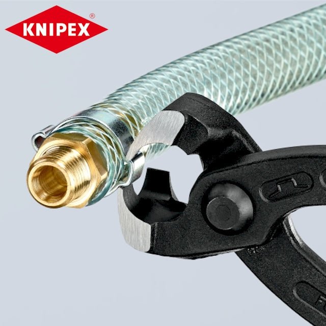 Knipex fülcsőbilincs-fogó – függőleges és oldalsó rögzítés 220 mm – HCL Clamping USA- MT-KX-EC-VH-220