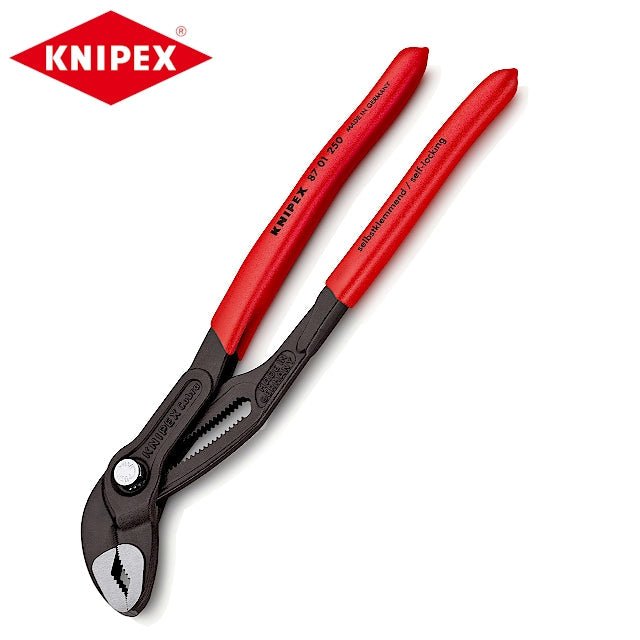 KNIPEX Cobra® vízszivattyú fogó - Herbie kapcsokhoz - Hosszúság 250 mm, hatótávolság 46 mm - HCL Clamping USA- MT-KX-PL-250
