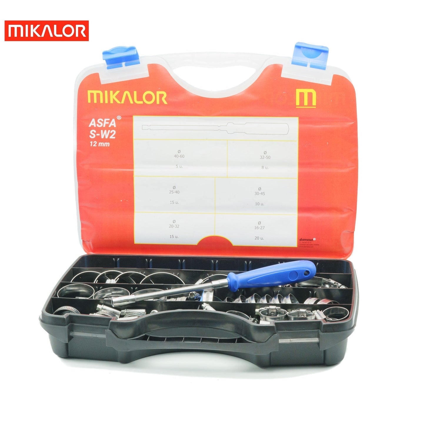 Mikalor | ASFA-S Worm Drive Hose Clamp Workshop Kit | 12mm Band Width | W2 430SS Band | 73 pcs 3503241 - HCL Fasteners EU - Image 3