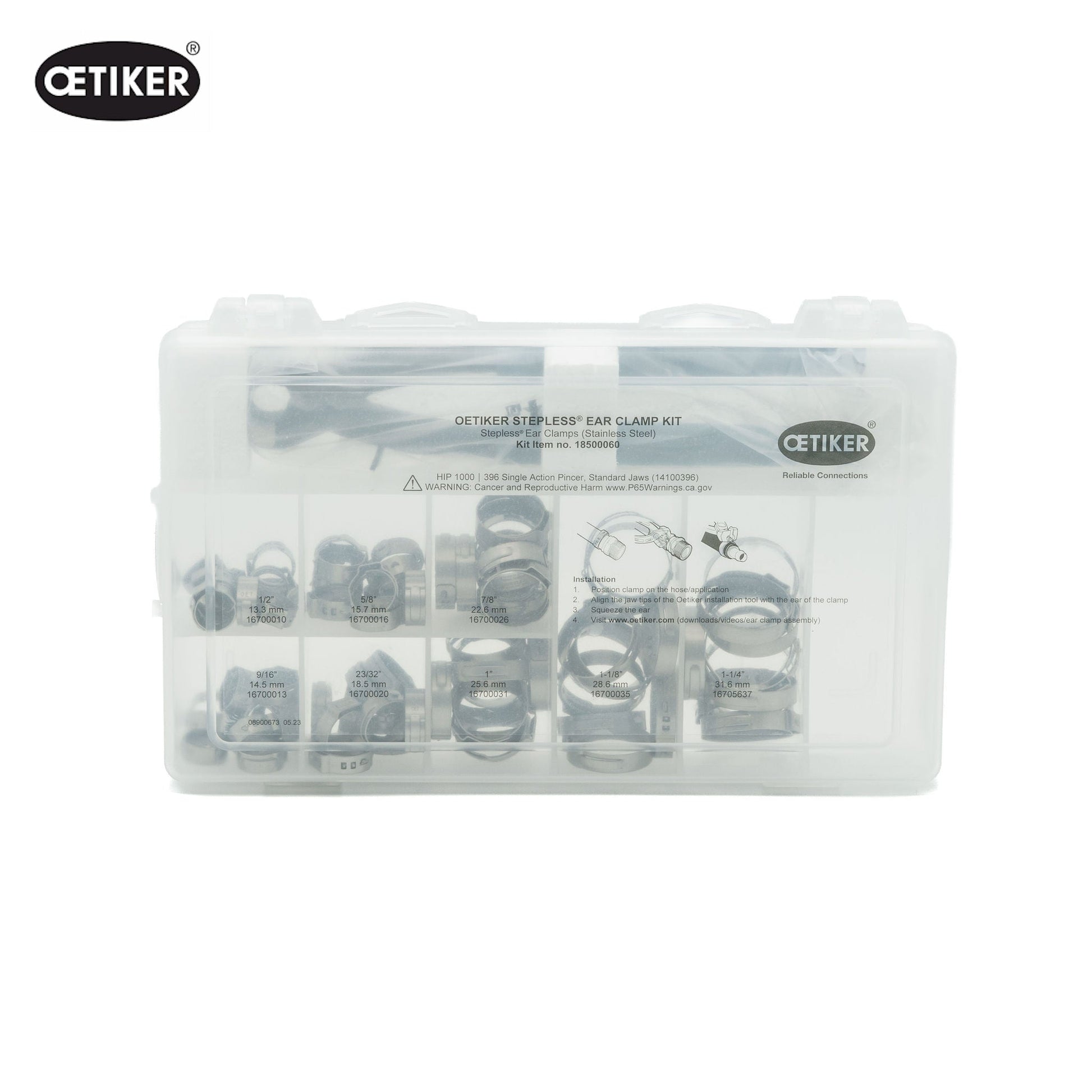 Oetiker | Stepless Ear Hose Clamp Assortment Kit | W4 304 Stainless Steel | 81 pcs 18500060 - HCL Fasteners EU - Image 2