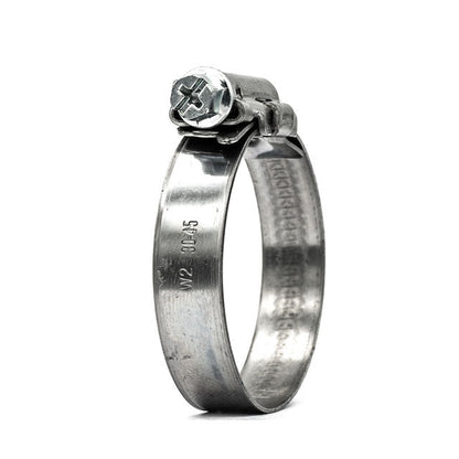 Mikalor | ASFA-S Worm Drive Hose Clamp | 12mm Embossed Band | W2 | 430 Stainless Steel Band 16.0mm - 27.0mm (0.63-1.06in) - HCL Fasteners EU - Image 1