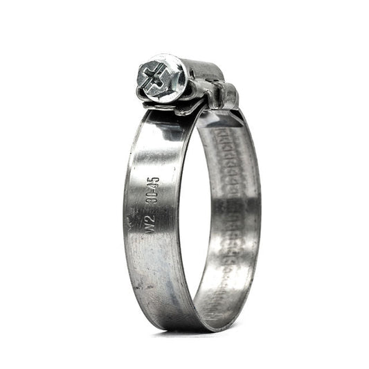 Mikalor | ASFA-S Worm Drive Hose Clamp | 12mm Embossed Band | W2 | 430 Stainless Steel Band 16.0mm - 27.0mm (0.63-1.06in) - HCL Fasteners EU - Image 1