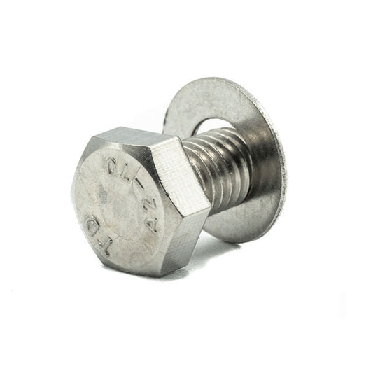 Band-It | Sign Fixing Bracket Bolts | Mini Bolt 8mm x 12mm (+Washer) | 201 Stainless Steel - HCL Fasteners EU - Image 1