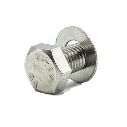 Band-It | Sign Fixing Bracket Bolts | Mini Bolt 8mm x 12mm (+Washer) | 201 Stainless Steel - HCL Fasteners EU - Image 1