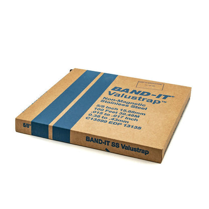 Band-It | Bandă de fixare ValuStrap (bandă de legare) | Se utilizează cu Valuclip | Bandă 200-300SS | Aplicații ușoare 9,52 mm (0,37 in) / rolă de 30,5 m - HCL Fasteners EU - Imagine 1