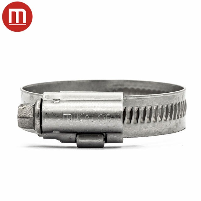 Mikalor | ASFA-S Worm Drive Hose Clamps | 12mm Embossed Band Width | W4 304 Stainless Steel 16.0mm - 27.0mm (0.63-1.06in) - HCL Fasteners EU - Image 3