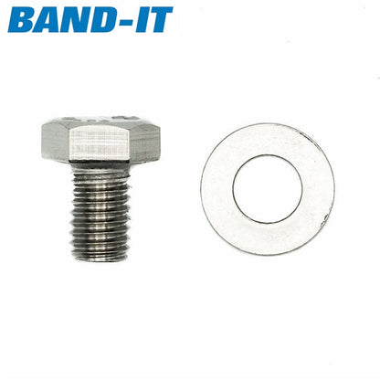 Band-It | Skrutky na upevnenie značiek | Mini skrutka 8 mm x 12 mm (+ podložka) | 201 nerezová oceľ – HCL Fasteners EU – Obrázok 2