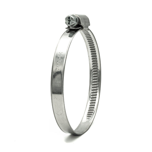 HCL | Din Style Worm Drive Hose Clamp | 9mm Embossed Band | W2 Material | 430SS Band 8.0mm - 12.0mm (0.31-0.47in) - HCL Fasteners EU - Image 1
