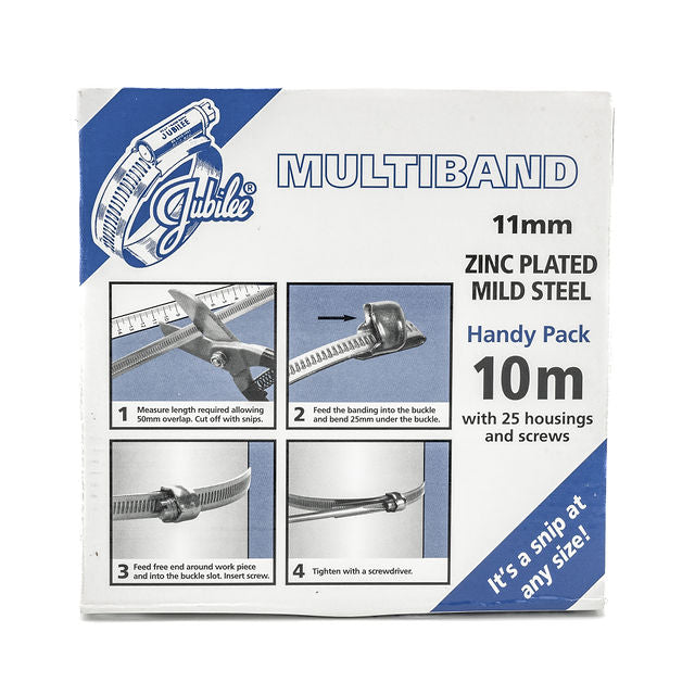 Jubilee | Multiband Worm DriveHose Clamp DIY Kit | 11mm Wide | W1 Zinc Plated | Screw, Quick Release, or Hex Head 10m - 30 ft Reel - HCL Fasteners EU - Image 10