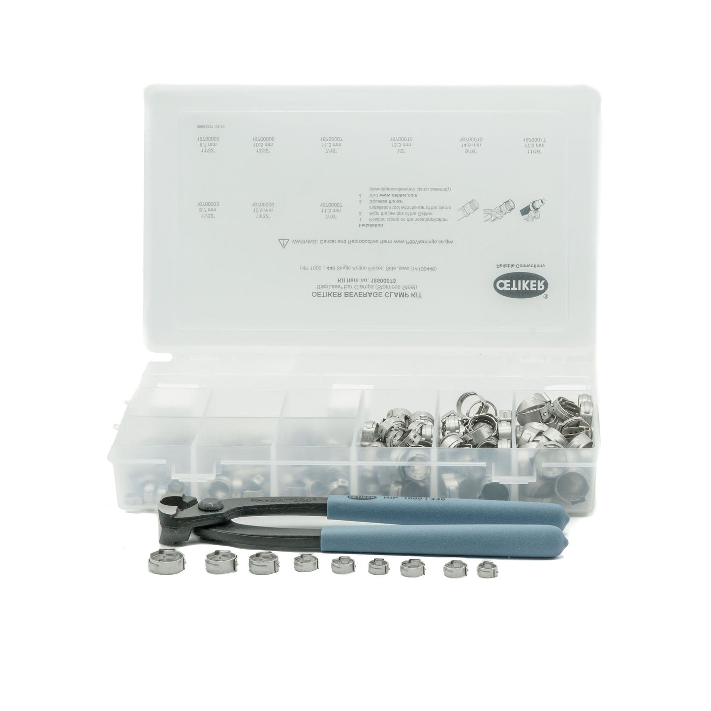 Oetiker | Stepless Ear Hose Clamp Assortment Kit | W4 304 Stainless Steel | 301 pcs 18500075 - HCL Fasteners EU - Image 1